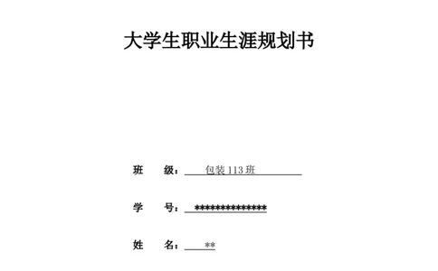 包装工程职业生涯规划书2_E6-职业规划_94其他专业