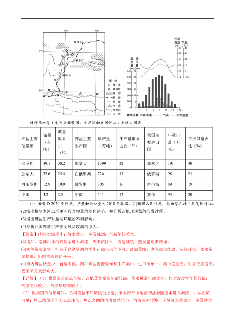 专题18资源、环境与国家安全-五年（2019-2023）高考地理真题分项汇编（解析版）_赠送：2008-2024全套高考真题_高考地理真题_送高考地理五年真题(2019-2023)分项汇编（全国通用）