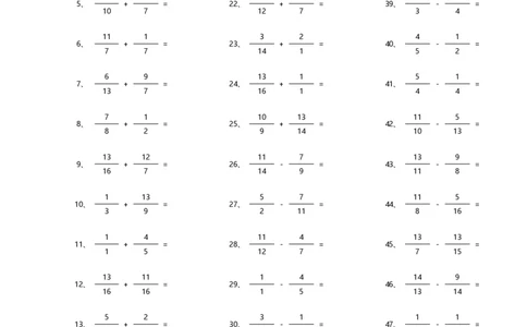 分数加减混合第41~60篇（高级）_编码0121-6年级数学口算计算_口算题（适合5年级）_分数-加减混合（280篇）_（分数）加减混合高级1~（100篇）