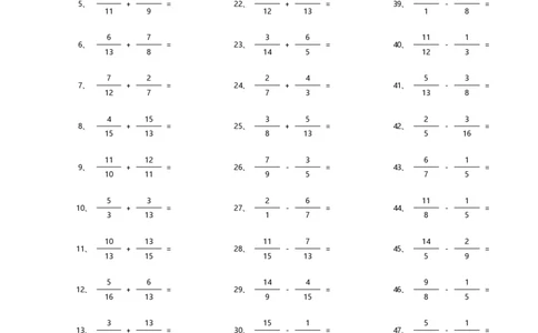 分数加减混合第41~60篇（高级）_编码0121-6年级数学口算计算_口算题（适合5年级）_分数-加减混合（280篇）_（分数）加减混合高级1~（100篇）