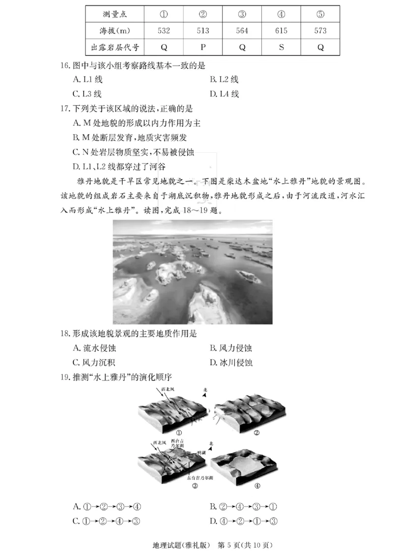 炎德英才大联考雅礼中学2023届高三月考(二)地理(1)_2023年10月_0210月合集_2024届湖南省长沙市雅礼中学高三上学期月考试卷（二）