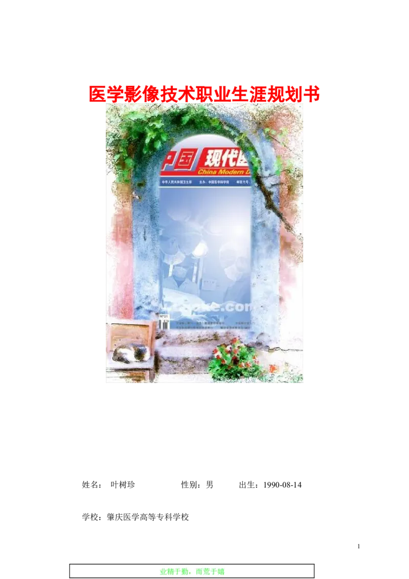 医学影像技术职业生涯规划书(1)_E6-职业规划_04医学影像专业