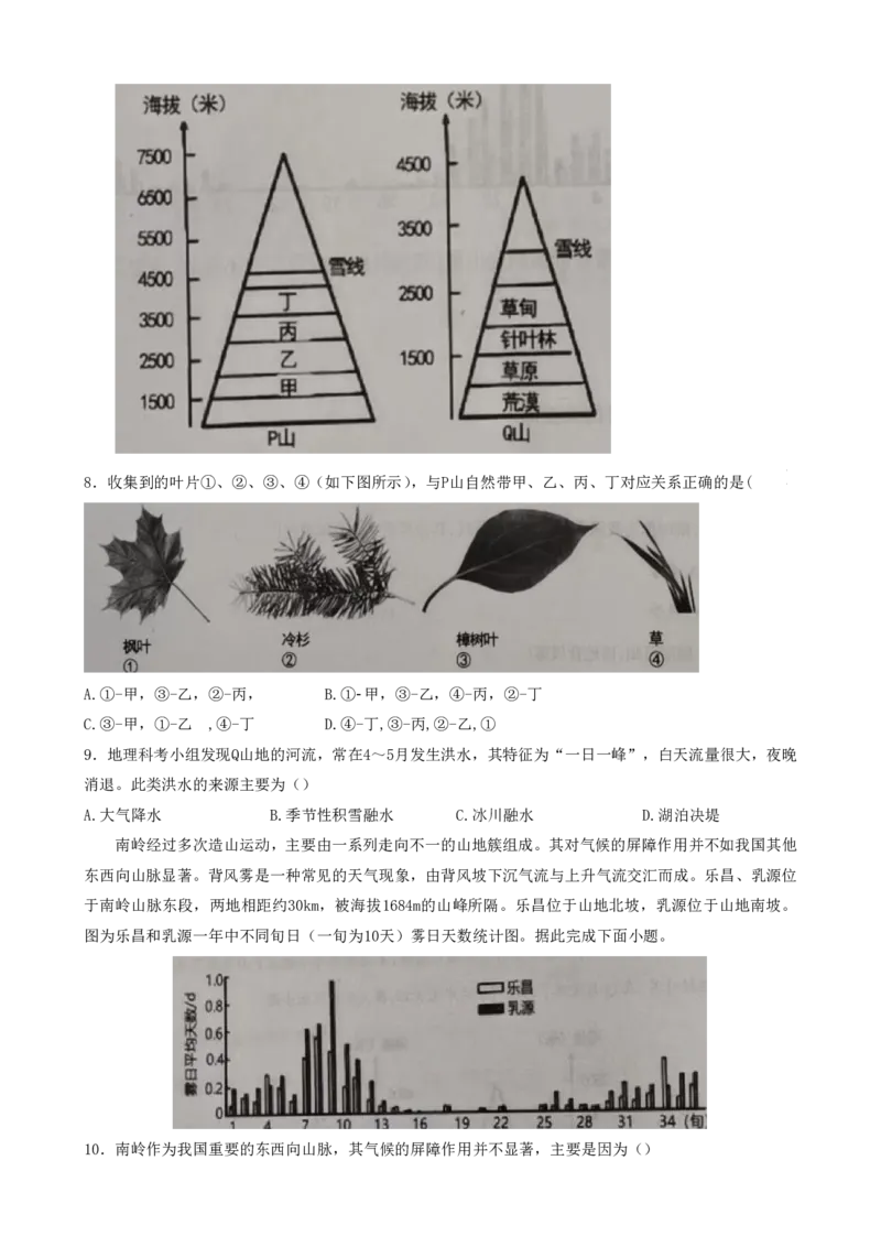 2023届辽宁省协作校高三下学期第一次模拟考试地理试题_2024年2月_01每日更新_15号_2023届辽宁省协作校高三下学期第一次模拟考试全科