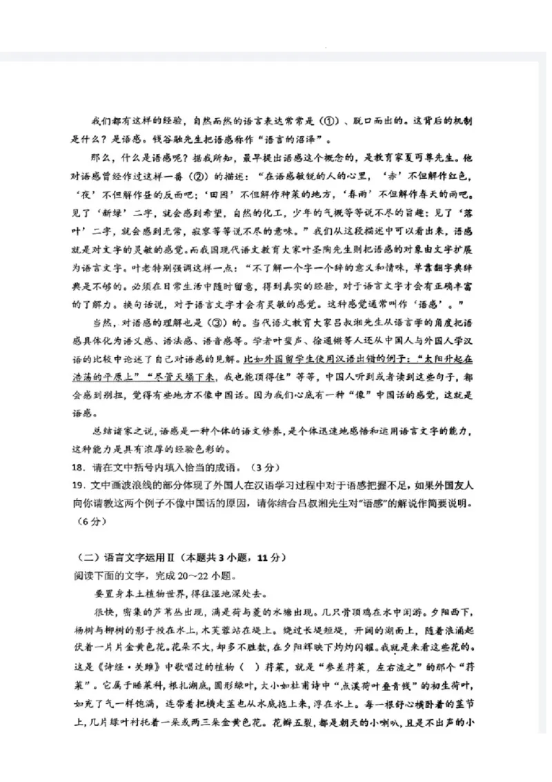 2023-2024学年第二学期晋城一中高三开学考语文试题_2024年3月_013月合集_2024届山西省晋城市第一中学校高三下学期开学考试_山西省晋城市第一中学校2023-2024学年高三下学期开学语文试题
