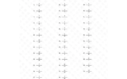 分数减法第61-80篇（初级）答案_编码0121-6年级数学口算计算_口算题（适合5年级）_分数-减法（200篇）_（分数）减法初级（100篇）