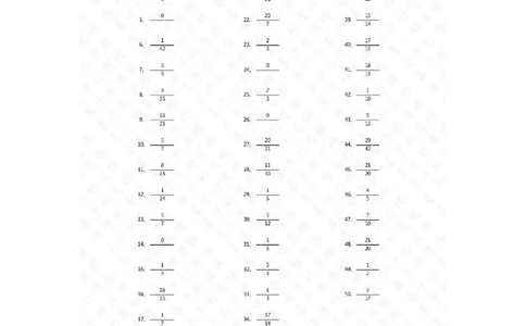 分数减法第61-80篇（初级）答案_编码0121-6年级数学口算计算_口算题（适合5年级）_分数-减法（200篇）_（分数）减法初级（100篇）