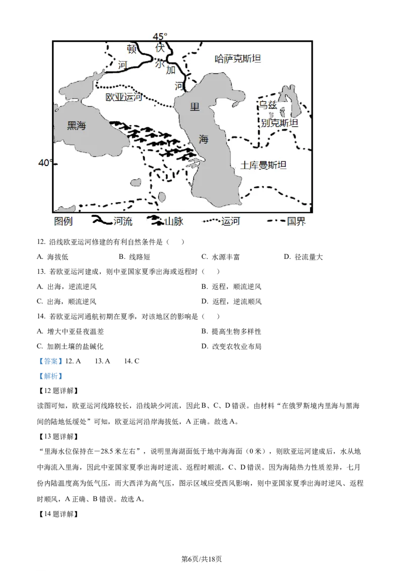 精品解析：江西省宜春市宜丰中学2023-2024学年高三上学期9月月考地理试题（解析版）_2023年9月_01每日更新_19号_2024届江西省宜春市宜丰县宜丰中学高三上学期9月月考