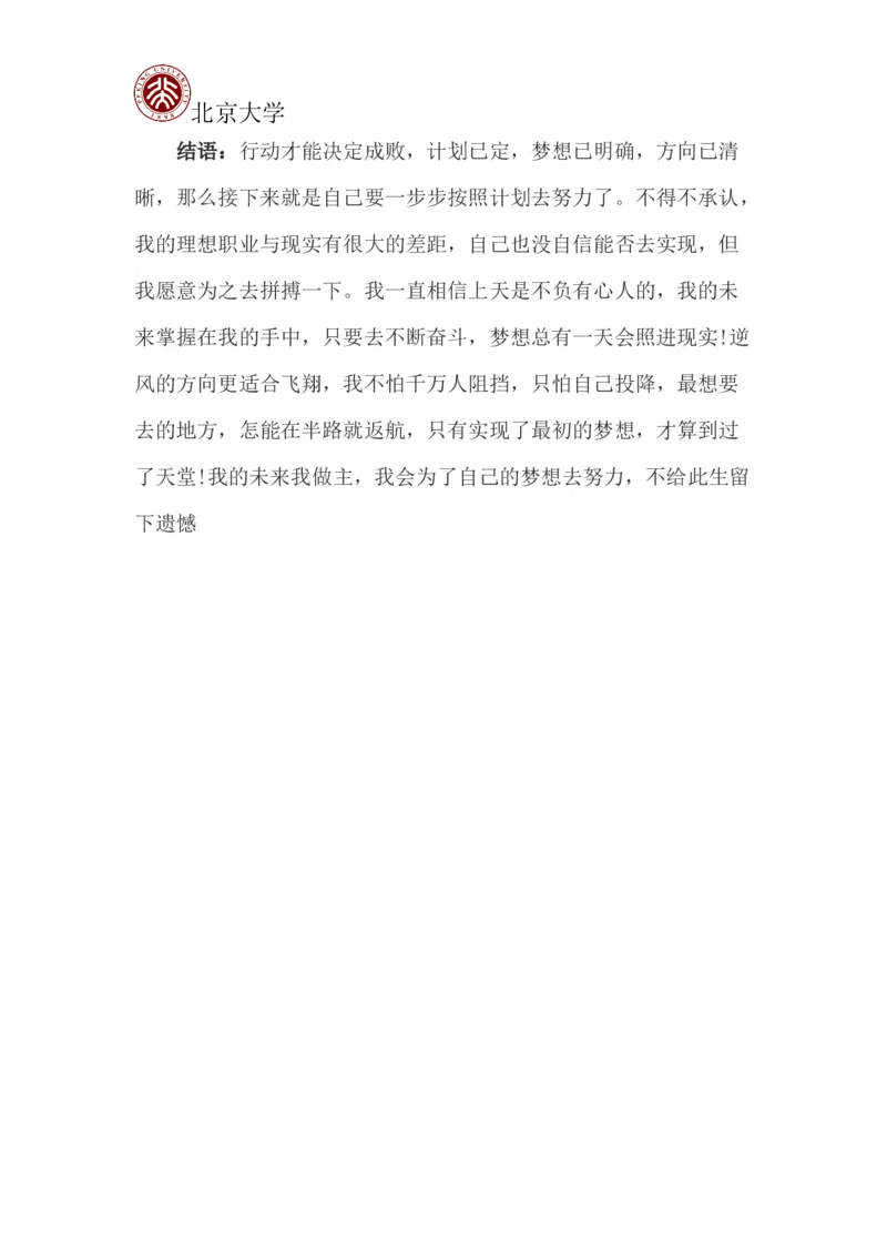 北京大学职业生涯规划书_E6-职业规划_84统计学专业