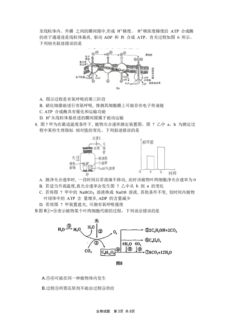 重庆市南开中学高2024届高三第二次质量检测生物试题(1)_2023年10月_0210月合集_2024届重庆市南开中学高高三质量检测（二）_重庆市南开中学高2024届高三质量检测（二）生物
