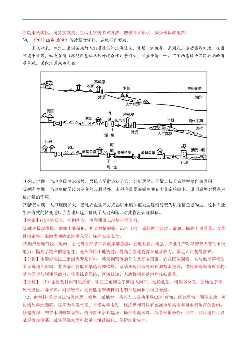 专题10农业-五年（2019-2023）高考地理真题分项汇编（解析版）_赠送：2008-2024全套高考真题_高考地理真题_送高考地理五年真题(2019-2023)分项汇编（全国通用）
