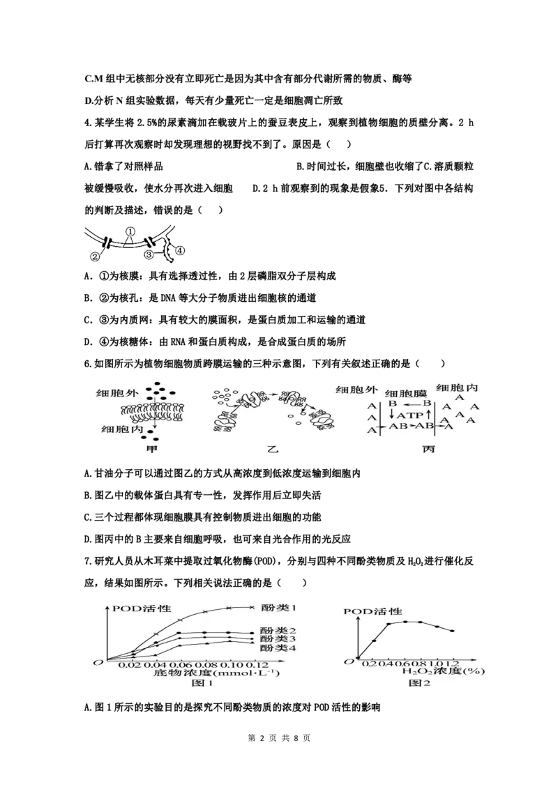 江西省丰城中学2023-2024学年高三上学期开学考试生物(1)_2023年9月_029月合集_2024届江西省宜春市丰城中学高三上学期开学考试