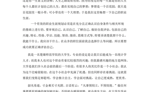大学学业生涯规划书(DOC)_E6-职业规划_84统计学专业