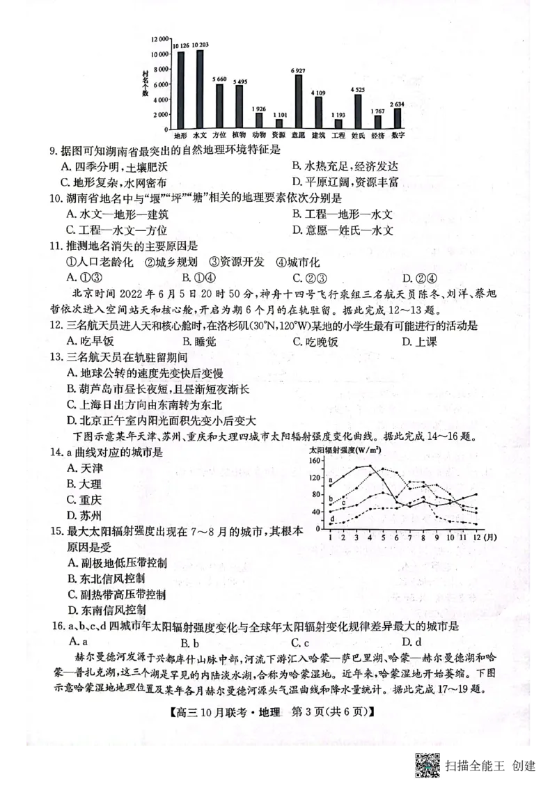 （预约首发）2024届陕西省安康市重点名校高三10联考地理试题（PDF）(1)_2023年10月_0210月合集_2024届陕西省安康市重点名校高三上学期10月联考