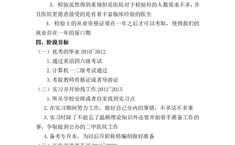 医学检验生职业生涯规划_E6-职业规划_55医学检测专业(1)