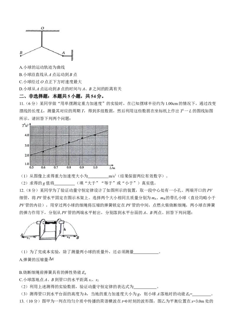 贵州省2024届高三10月金太阳大联考（24-111C）物理(1)_2023年10月_01每日更新_30号_2024届贵州省高三10月金太阳大联考（24-111C）