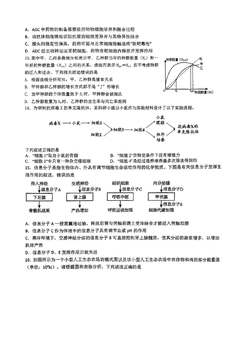 金华一中2024届高三生物十月月考试卷(1)(1)_2023年10月_0210月合集_2024届浙江省金华第一中学高三上学期10月月考_浙江省金华第一中学2024届高三上学期10月月考生物