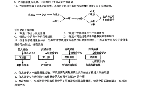 金华一中2024届高三生物十月月考试卷(1)(1)_2023年10月_0210月合集_2024届浙江省金华第一中学高三上学期10月月考_浙江省金华第一中学2024届高三上学期10月月考生物