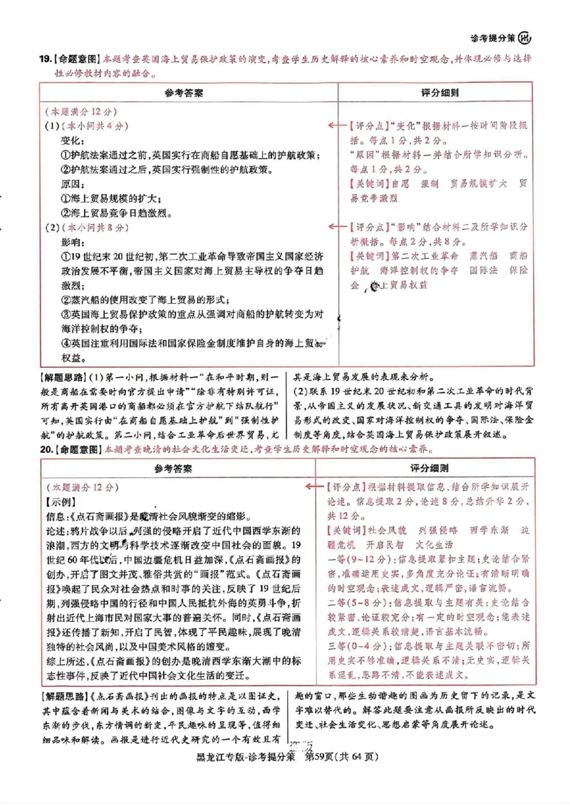 王后雄高考押题预测卷2024黑龙江专版-历史答案_2024高考押题卷_22024王hou雄_（新高考）2024王后雄押题预测卷（分科版）_8.历史