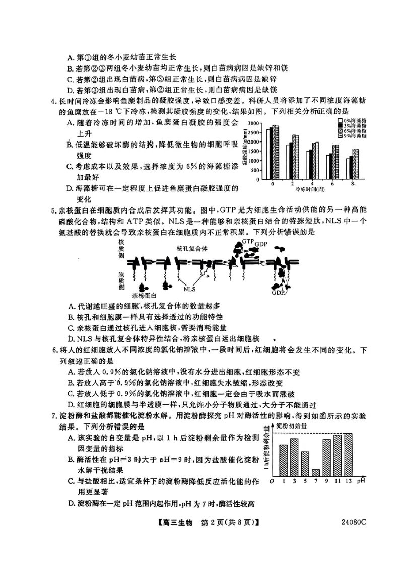 陕西省宝鸡教育联盟2024届高三上学期阶段性检测（二）生物(1)_2023年10月_0210月合集_2024届陕西省宝鸡教育联盟高三上学期阶段性检测（二）