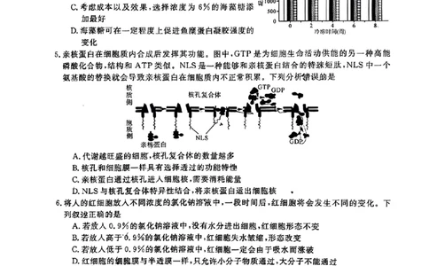 陕西省宝鸡教育联盟2024届高三上学期阶段性检测（二）生物(1)_2023年10月_0210月合集_2024届陕西省宝鸡教育联盟高三上学期阶段性检测（二）