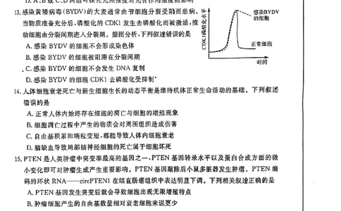 陕西省宝鸡教育联盟2024届高三上学期阶段性检测（二）生物(1)_2023年10月_0210月合集_2024届陕西省宝鸡教育联盟高三上学期阶段性检测（二）