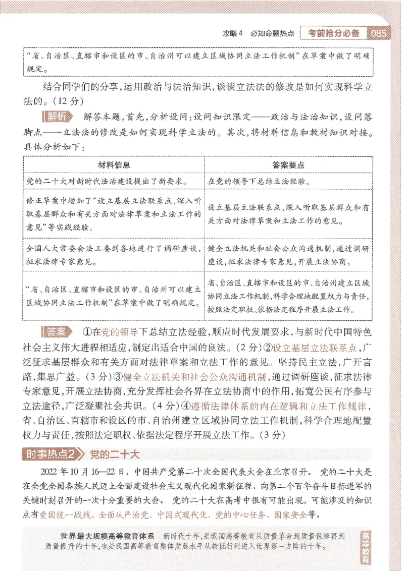 试题调研第十辑政治_2023高考押题卷_试题调研8910期考前推荐看的三期_试题调研第十期考前抢分必备_试题调研第十辑