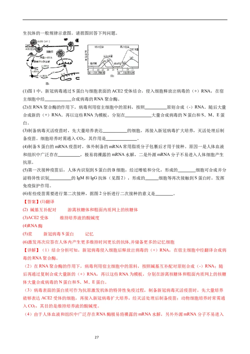 专题16免疫调节-五年（2019-2023）高考生物真题分项汇编（全国通用）（解析版）_赠送：2008-2024全套高考真题_高考生物真题_送高考生物五年真题(2019-2023)分项汇编（全国通用）