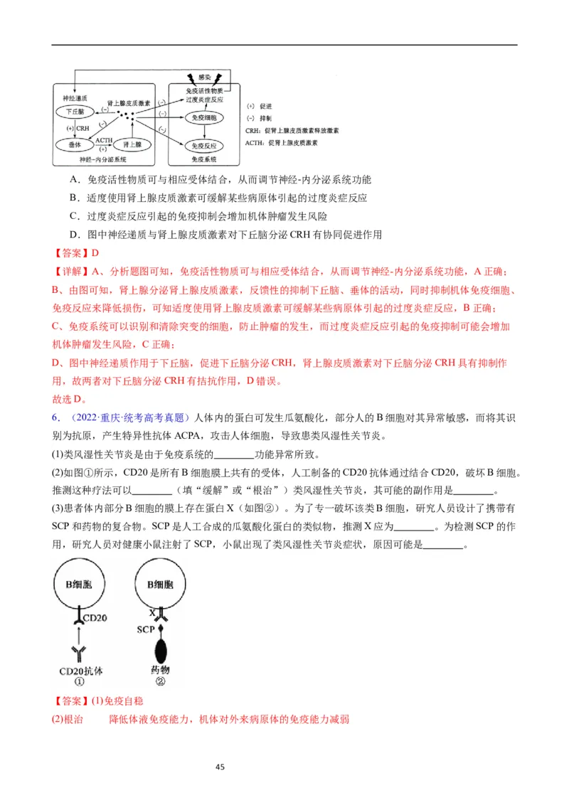专题16免疫调节-五年（2019-2023）高考生物真题分项汇编（全国通用）（解析版）_赠送：2008-2024全套高考真题_高考生物真题_送高考生物五年真题(2019-2023)分项汇编（全国通用）