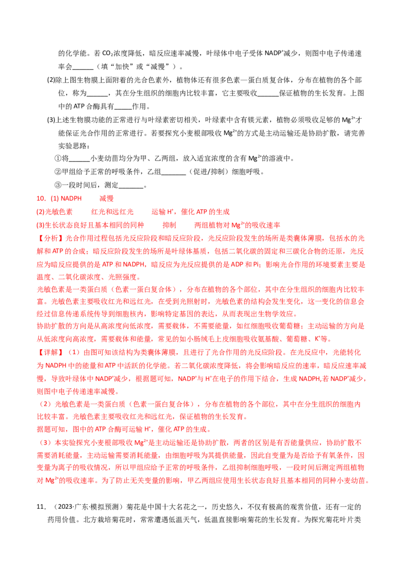 专题20实验与探究（解析卷）_近10年高考真题汇编（必刷）_十年（2014-2024）高考生物真题分项汇编（全国通用）_2023年高考真题和模拟题生物分项汇编（全国通用）