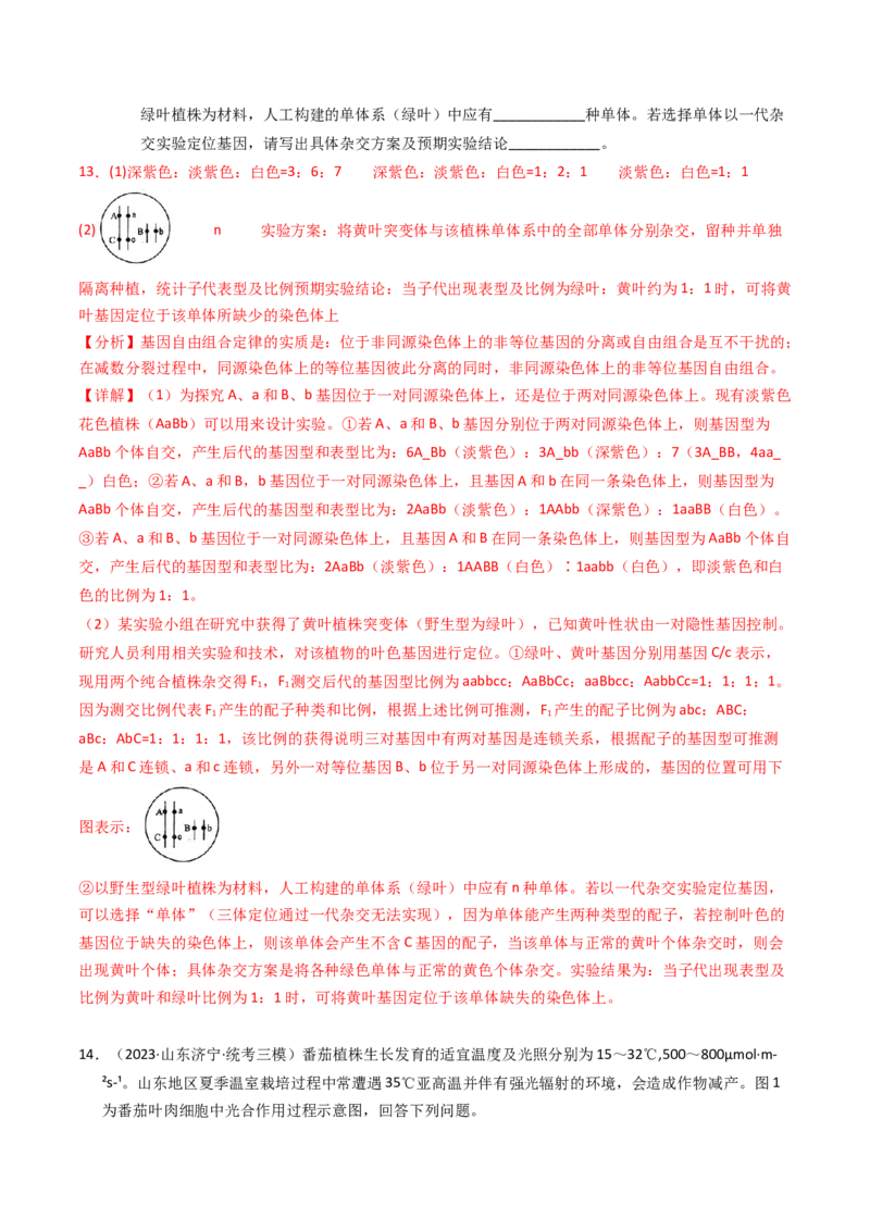 专题20实验与探究（解析卷）_近10年高考真题汇编（必刷）_十年（2014-2024）高考生物真题分项汇编（全国通用）_2023年高考真题和模拟题生物分项汇编（全国通用）