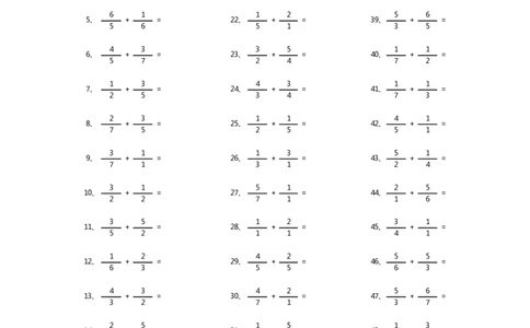分数加法第21~40篇（初级）_编码0121-6年级数学口算计算_口算题（适合5年级）_分数-加法（200篇）_（分数）加法初级（100篇）