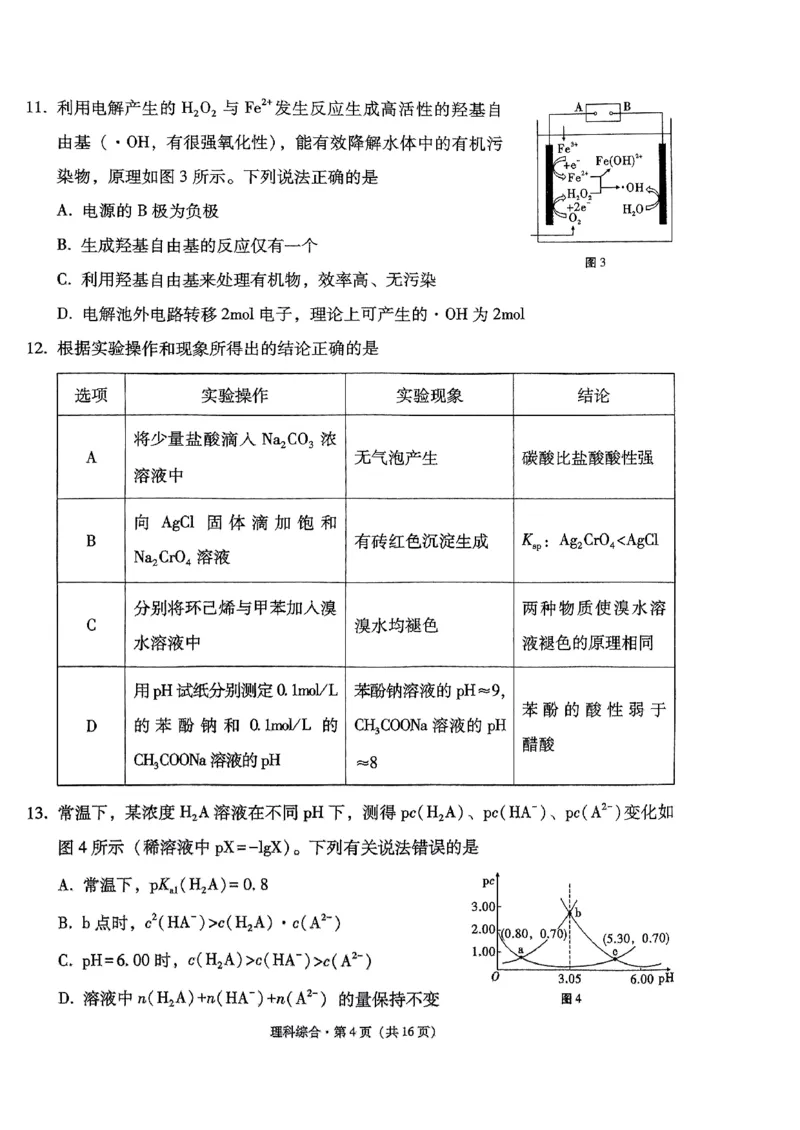 2024届云南省&ldquo;3+3+3&rdquo;高三下学期高考备考诊断性联考卷（三）理综试卷_2024年5月_01按日期_20号_2024届云南省&ldquo;3+3+3&rdquo;高考备考诊断性联考（三）