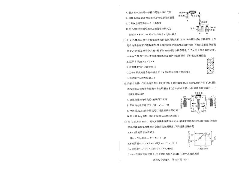 2024届山西省部分高中高三下学期第一次模拟考试理综试题_2024年3月_013月合集_2024届山西省高三一模考试3月适应性考试_2024届山西省高三适应性考试（一）理综试题