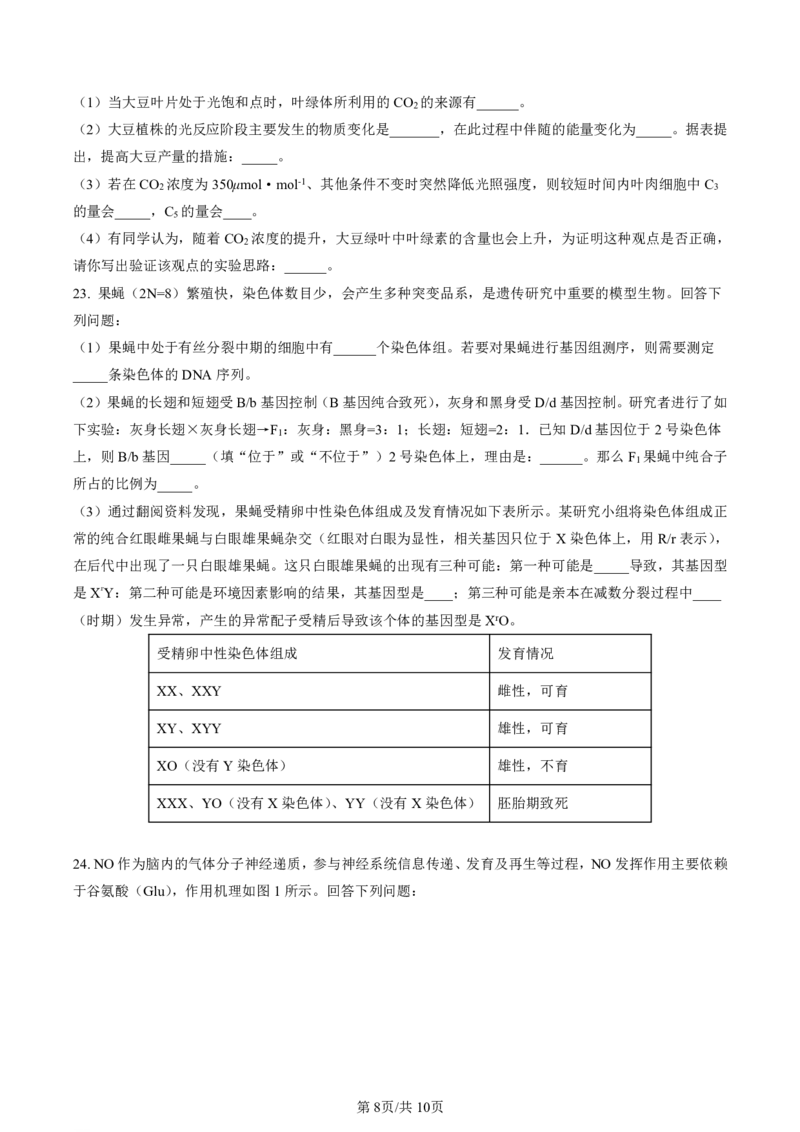 辽宁省名校协作体2023-2024学年高三上学期9月联考生物(1)_2023年9月_029月合集_2024届辽宁省名校协作体高三上学期9月联考