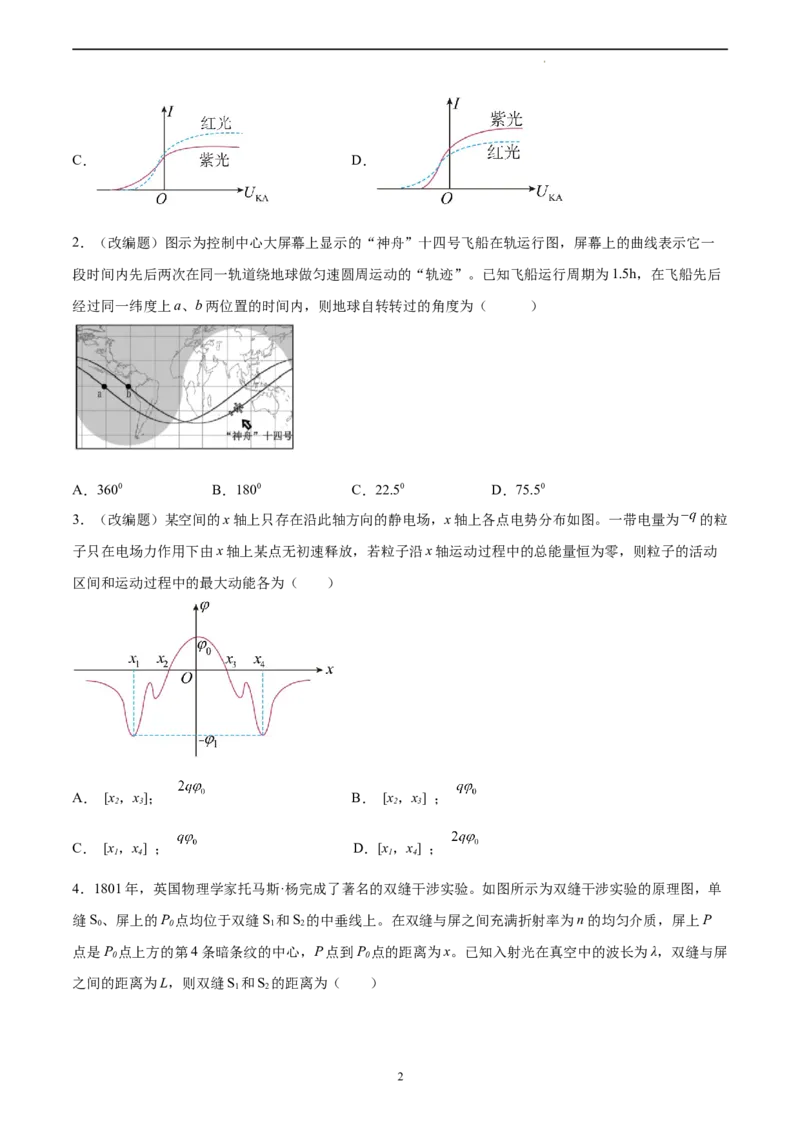 物理（山东卷）（A4考试版）_2023高考押题卷_学易金卷-2023学科网押题卷（各科各版本）_2023学科网押题卷-学易金卷-物理_物理（山东卷）-学易金卷：2023年高考物理考前押题密卷