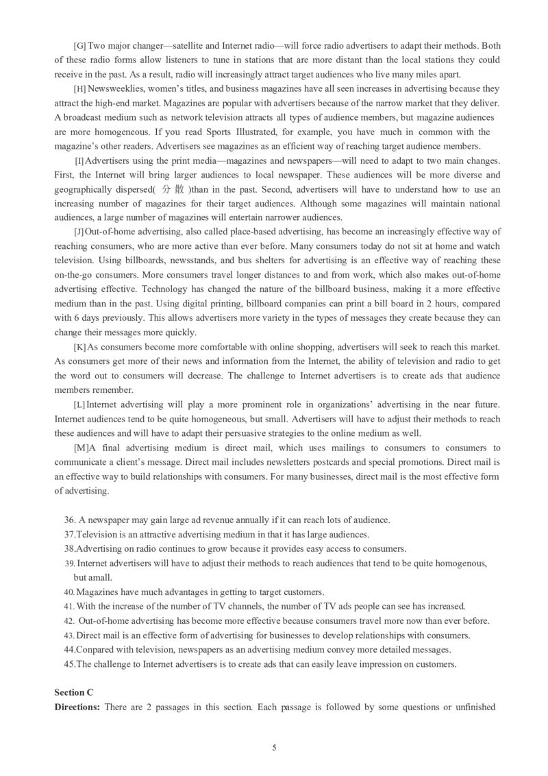 四级通关模拟卷第二套_英语四六级整合_英语四六级真题版本一此版本可作为补充_大学英语CET4_X0_03-四级模拟题_四级模拟题1-5套（赠送）_四级通关模拟卷（2）