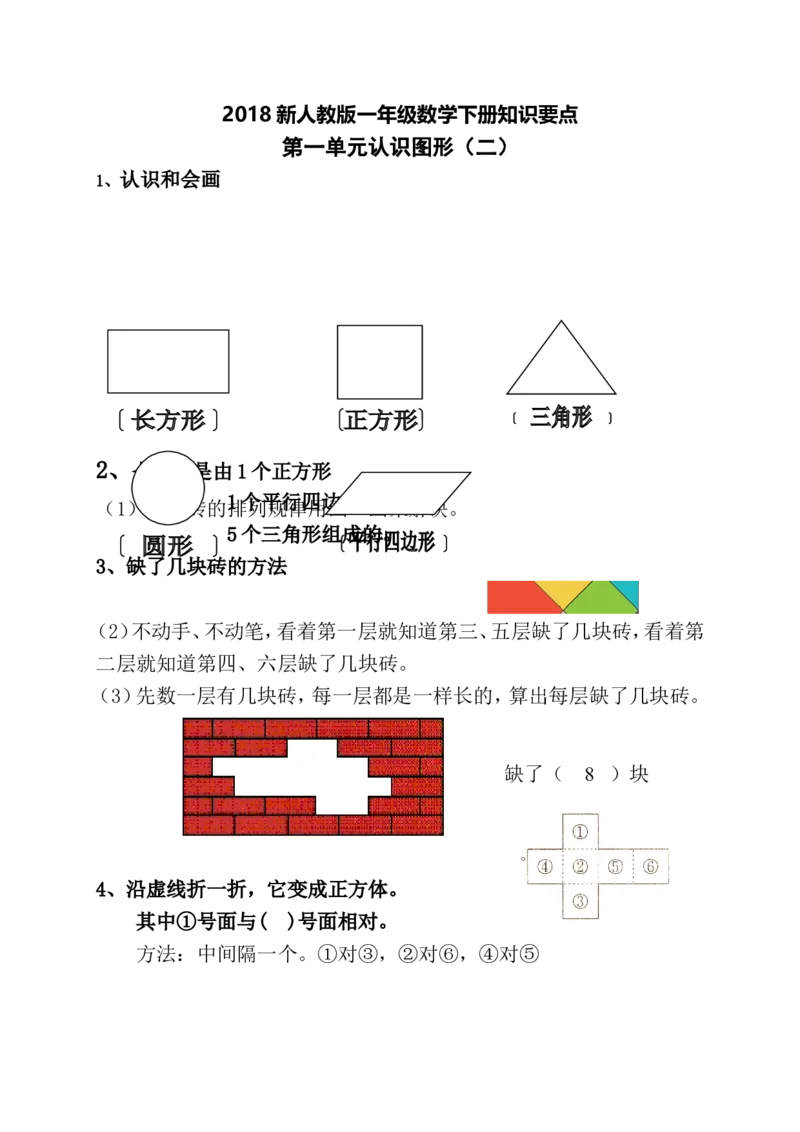一年级数学下册复习知识要点_一年级上下册资料_小学一年级学习资料-25年更新版_1-04、小学一年级数学下册_1-4-1、复习、知识点、归纳汇总_通用