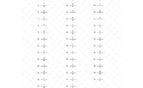 分数减法第81-100篇（初级）答案_编码0121-6年级数学口算计算_口算题（适合5年级）_分数-减法（200篇）_（分数）减法初级（100篇）
