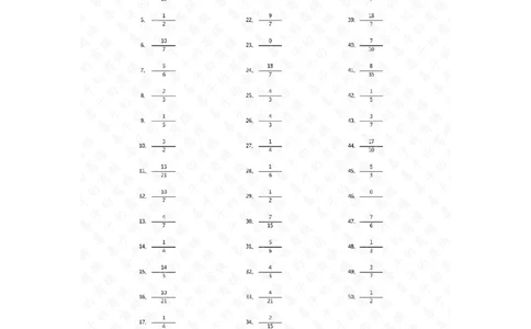 分数减法第81-100篇（初级）答案_编码0121-6年级数学口算计算_口算题（适合5年级）_分数-减法（200篇）_（分数）减法初级（100篇）