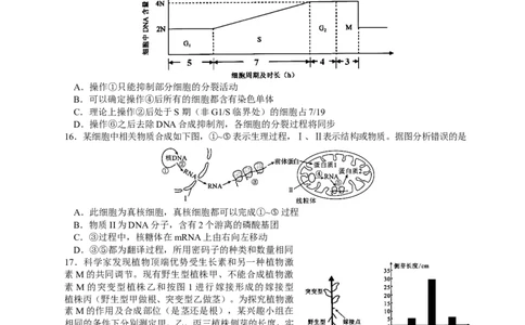 江苏省南京市2022-2023学年高三上学期9月学情调研试题+生物_2023年8月_01每日更新_17号_2023届江苏省南京市学期期初学情调研_052023江苏省南京市学期期初学情调研生物含答案