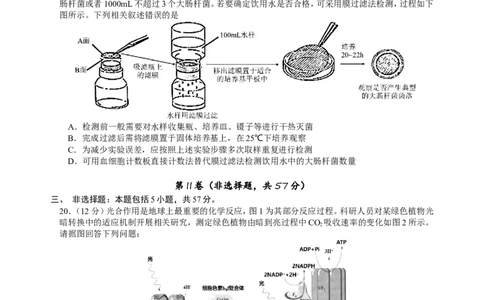 江苏省南京市2022-2023学年高三上学期9月学情调研试题+生物_2023年8月_01每日更新_17号_2023届江苏省南京市学期期初学情调研_052023江苏省南京市学期期初学情调研生物含答案