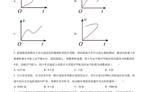 精品解析：2024年高考新课标卷物理真题（原卷版）_2024年高考真题卷_课标卷（适用地区云南、河南、新疆、山西）_2024年高考新课标卷理综物理高考真题解析（参考版）
