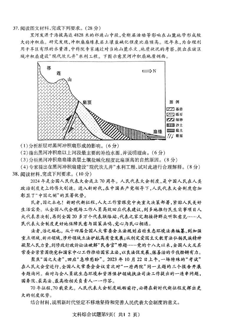 2024届山西省临汾市高三下学期考前适应性训练考试（二）文综试题_2024年4月_01按日期_3号_2024届山西省临汾市高三适应性训练考试（二）