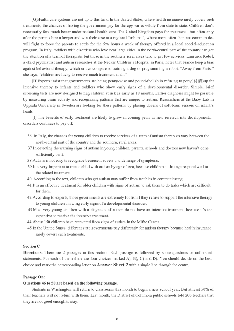四级通关模拟卷第三套_英语四六级整合_英语四六级真题版本一此版本可作为补充_大学英语CET4_X0_03-四级模拟题_四级模拟题1-5套（赠送）_四级通关模拟卷（3）