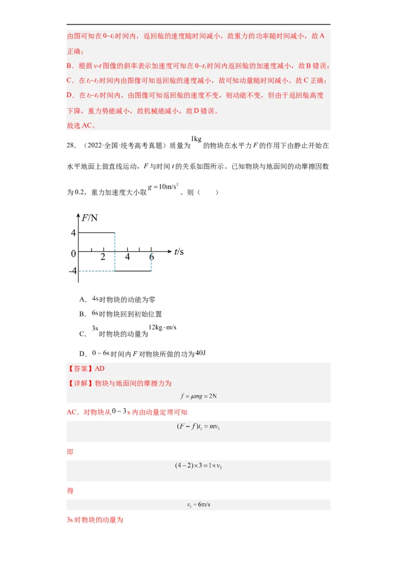 专题12动量(解析版)_赠送：2008-2024全套高考真题_高考物理真题_送高考物理五年真题(2019-2023)分项汇编（全国通用）