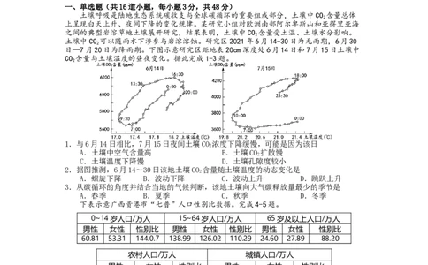 2024-2025（上）8月月度质量监测暨第零次诊断测试地理试题_8月_240807辽宁省沈文新高考研究联盟2024-2025学年高三上学期8月月度质量监测暨第零次诊断