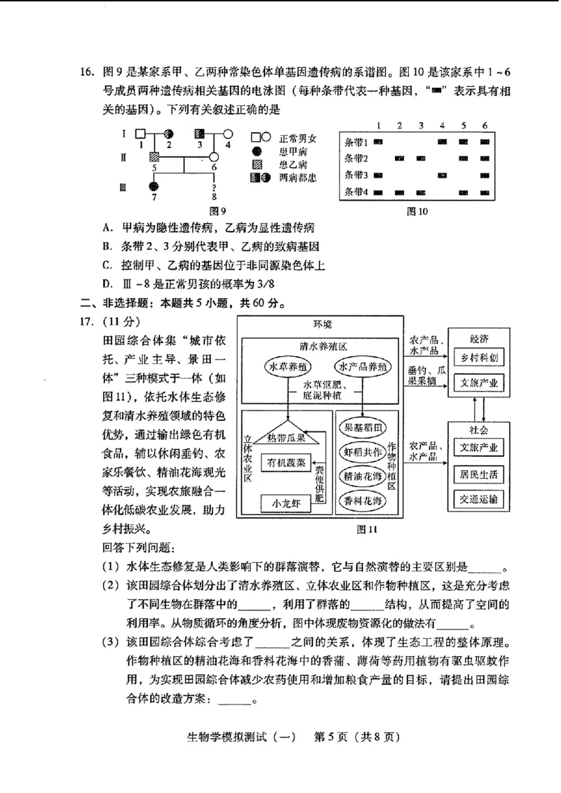 2024届广东省普通高中学业水平选择考模拟测试（一）生物学(1)_2024年3月_013月合集_2024届广东省高三下学期3月一模考试
