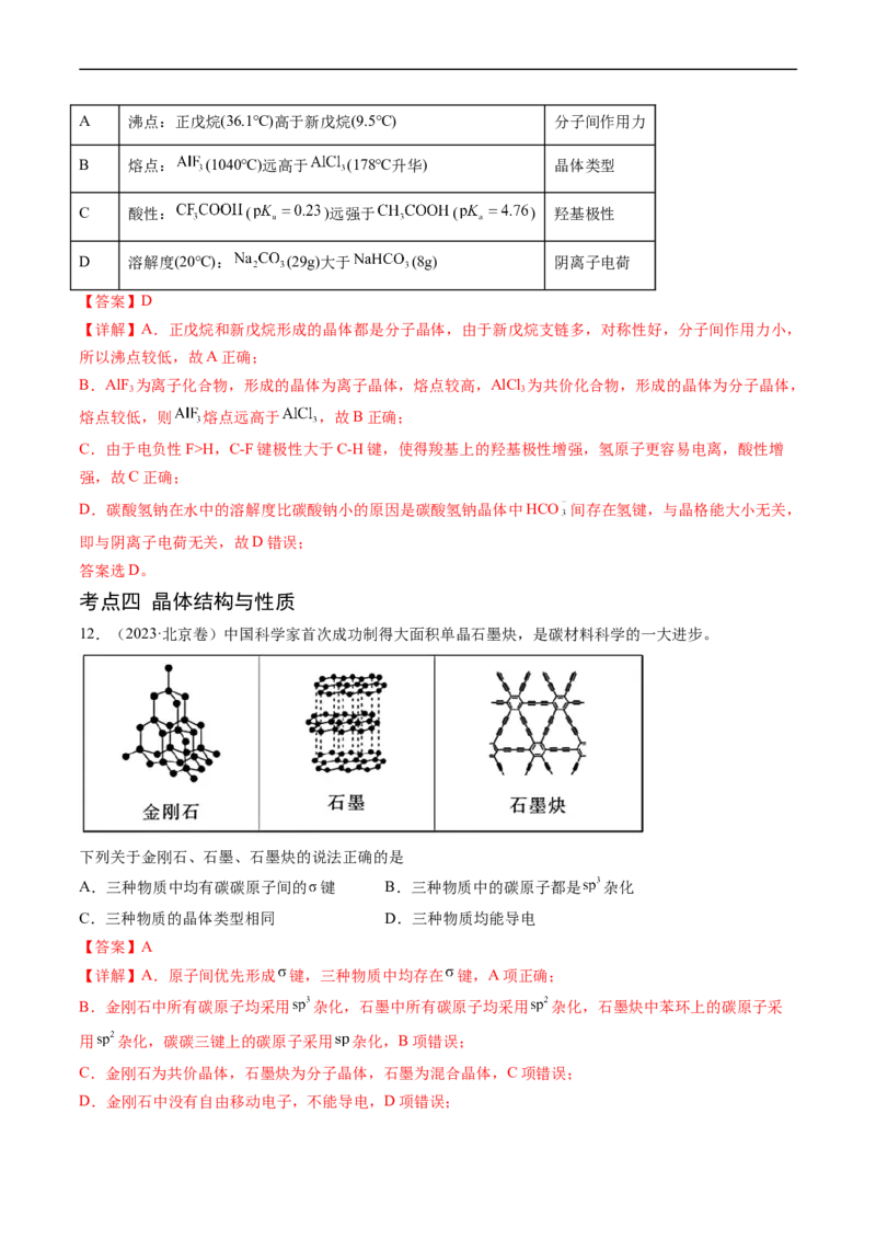 专题06物质结构与性质元素推断-五年（2019-2023）高考化学真题分项汇编（全国通用）（解析版）_赠送：2008-2024全套高考真题_高考化学真题