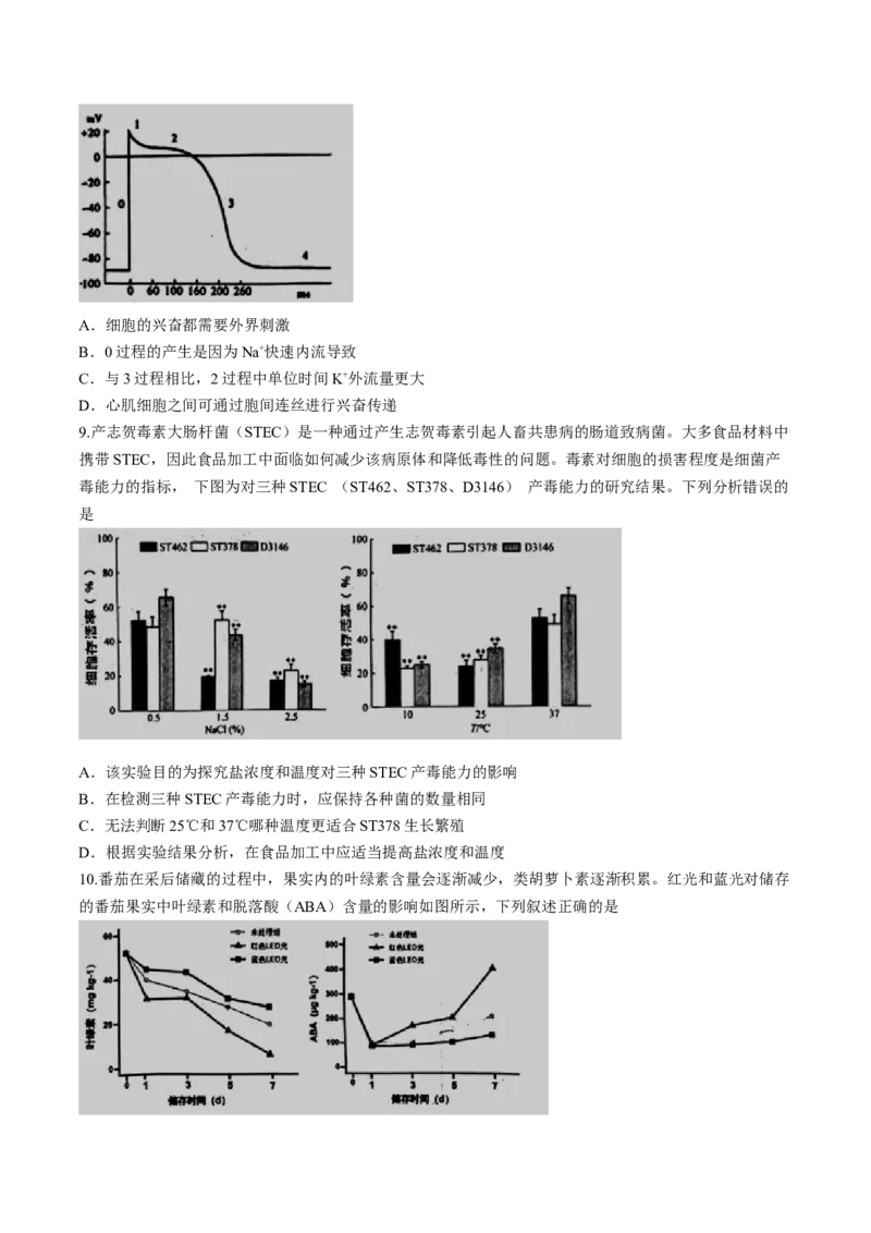 2024届江西省南昌市2高三第三次模拟测试生物试题(1)_2024年5月_025月合集_2024届江西省南昌市高三下学期第三次模拟测试