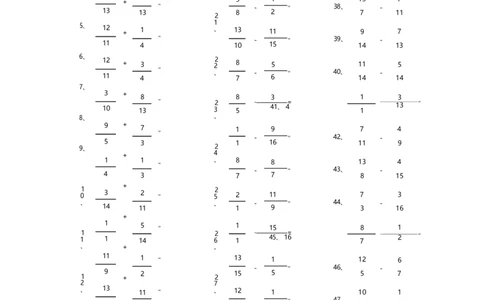 分数加减混合第21-40篇（高级）_编码0121-6年级数学口算计算_口算题（适合5年级）_分数-加减混合（280篇）_（分数）加减混合高级2～（80篇）